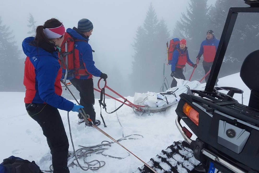 Rettungseinsatz in der Gelben Wand am Tegelberg. Foto: Bergwacht Kaufbeuren